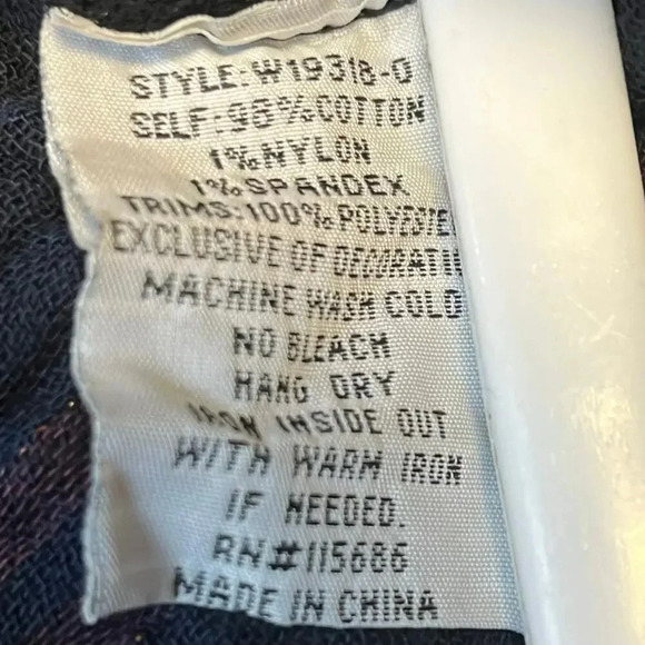 Johnny Was Blue Plaid Embroidered Boho Gauze Cotton Blend Vika Paris Blouse M - Picture 6 of 8